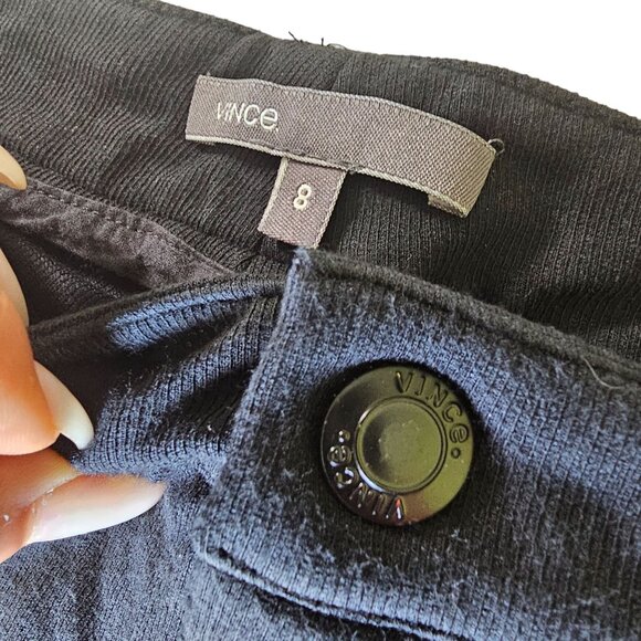 Vince Women's Black Knit Legging Pants Seam Detail size 8 - Picture 9 of 15